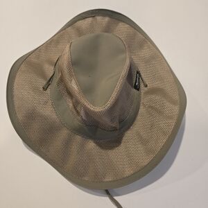 Tan and Green Wide Brim Hat